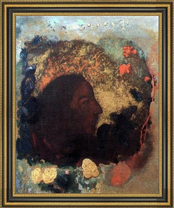 Odilon Redon Portrait of Paul Gauguin - 20" x 25" Framed Premium Canvas Print