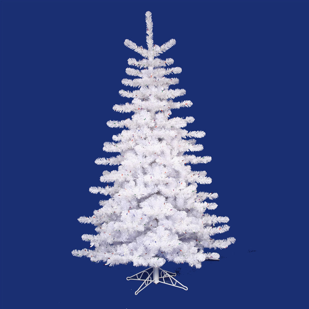 Pre-lit Crystal Artificial Christmas Tree, Clear Lights, White, 12', Multi