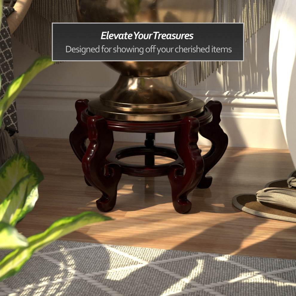 Rosewood Fishbowl Stand, Size 10.5" Base Diameter