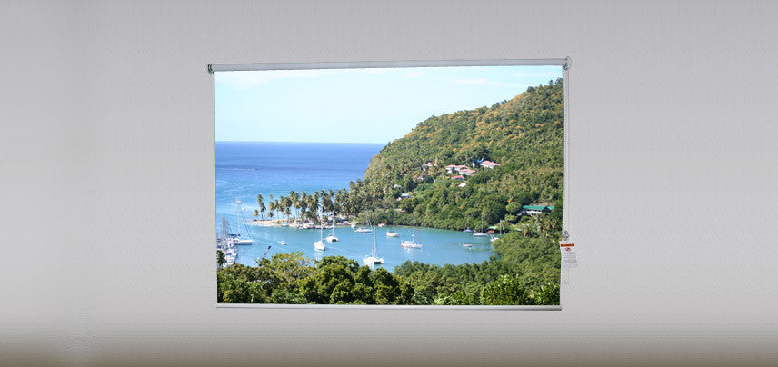 "Marigot Bay" Artwork, 6' Shade, Blackout, Right
