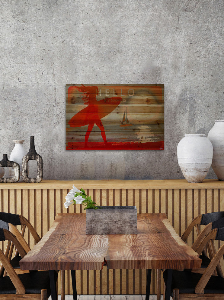 "My Name Is" Print on Natural Pine Wood, 36"x24"
