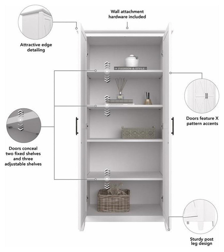 Key West Kitchen Pantry Cabinet in Pure White Oak - Engineered Wood