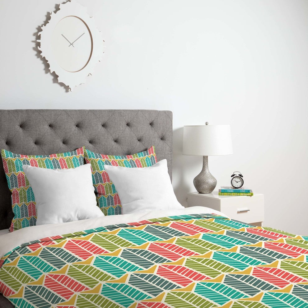 Deny Designs Heather Dutton Arboretum Leafy Multi Duvet Cover - Lightweight