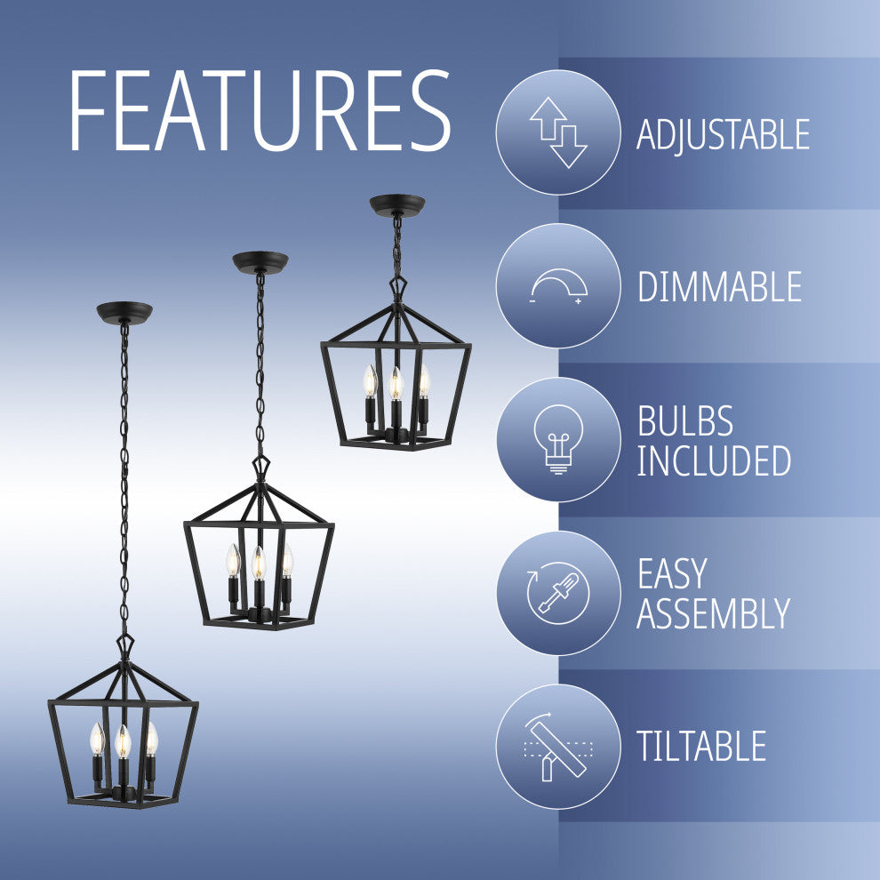 Pagoda Lantern Metal LED Pendant, Oil Rubbed Bronze, Width: 10"