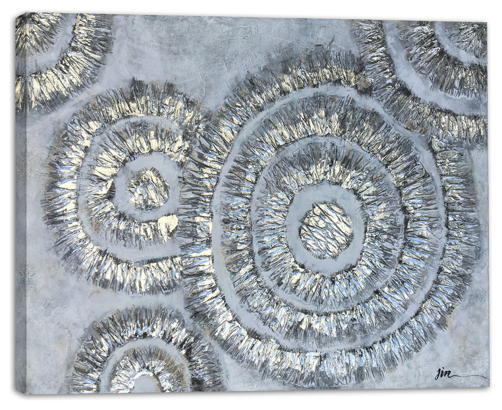 Original Abstract Art "Silver Brilliance" Hand Painted Canvas Wall Decor