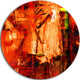 Abstract Fire Red, Abstract Round Wall Art, 38"
