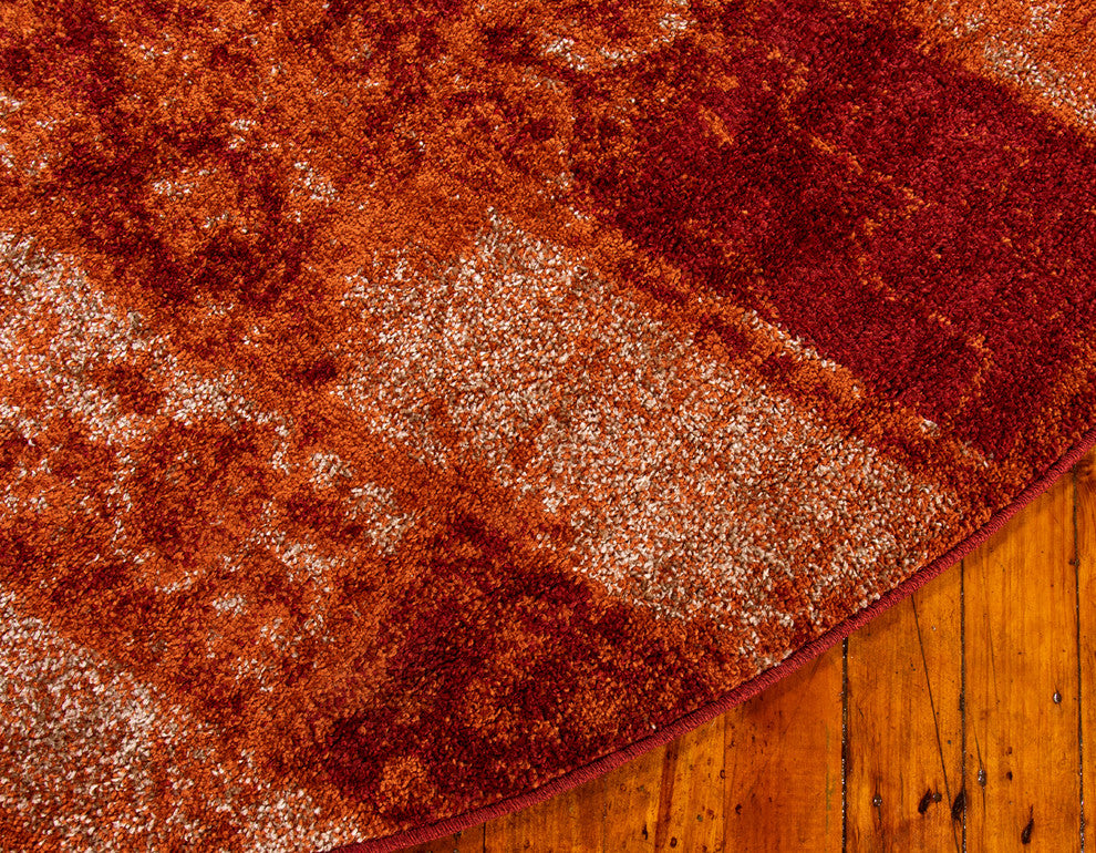Unique Loom Terracotta Autumn Plymouth 3' 3 x 3' 3 Round Rug