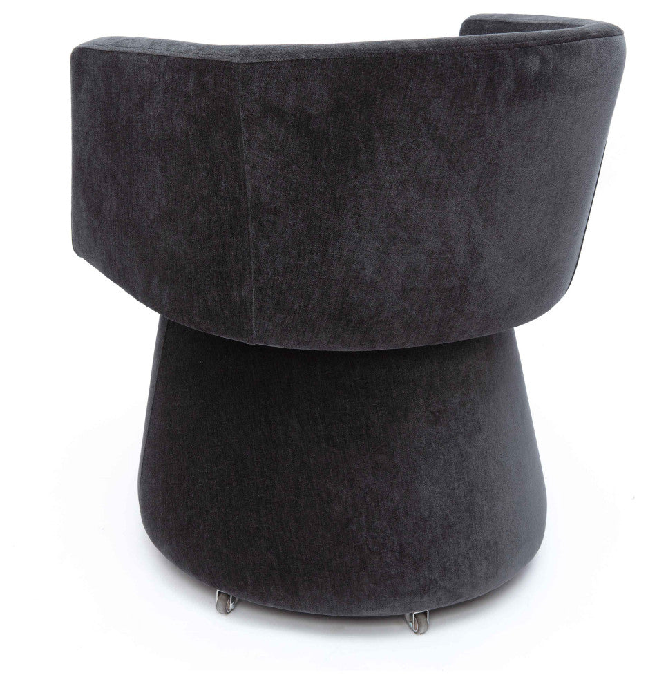 Kristen Rolling Desk Chair, Black