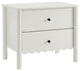 Emmeline Scalloped 2-Drawer Nightstand, White