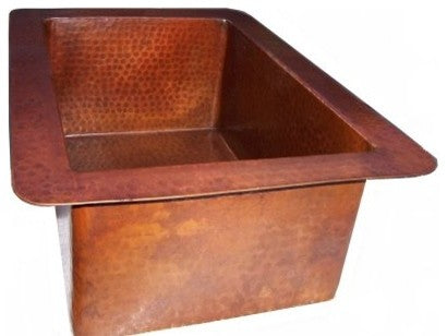 Terra Hammered Flat Copper Kitchen Sink