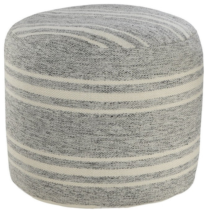 Farmhouse Triple Stripe Indoor Outdoor Pouf
