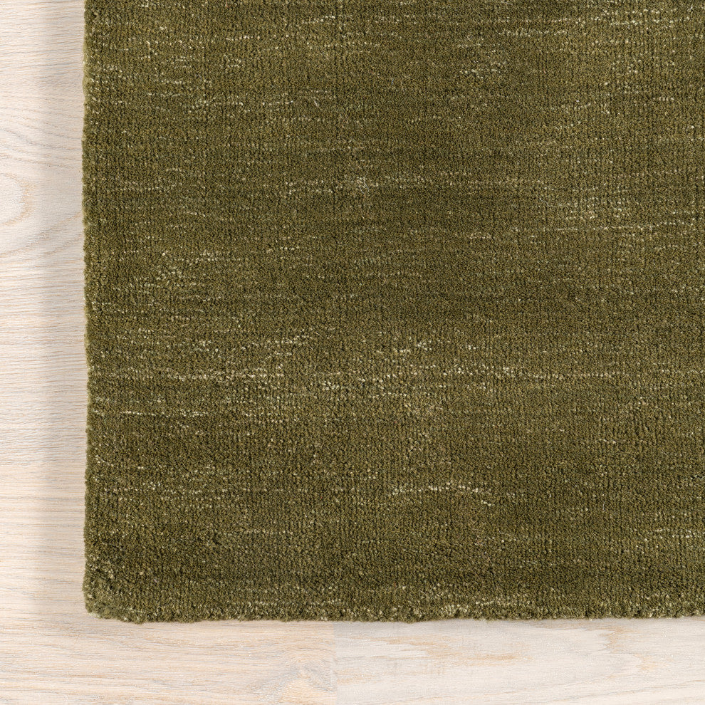 Arrel Speckled Wool-Blend Area Rug, Verdant Green 2' x 3'