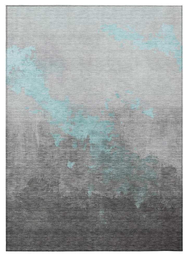 Machine Washable Indoor/Outdoor Chantille ACN1881 Teal 8' x 10' Rug