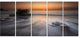 "Stormy Sea With Rushing White Waves" Beach Canvas Wall Art, 5 Panels, 60"x28"