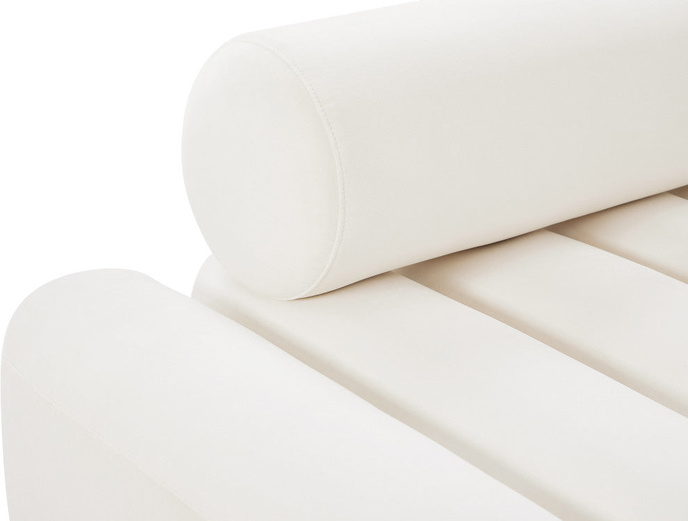 Melody Velvet Upholstered Chair, Cream, Loveseat