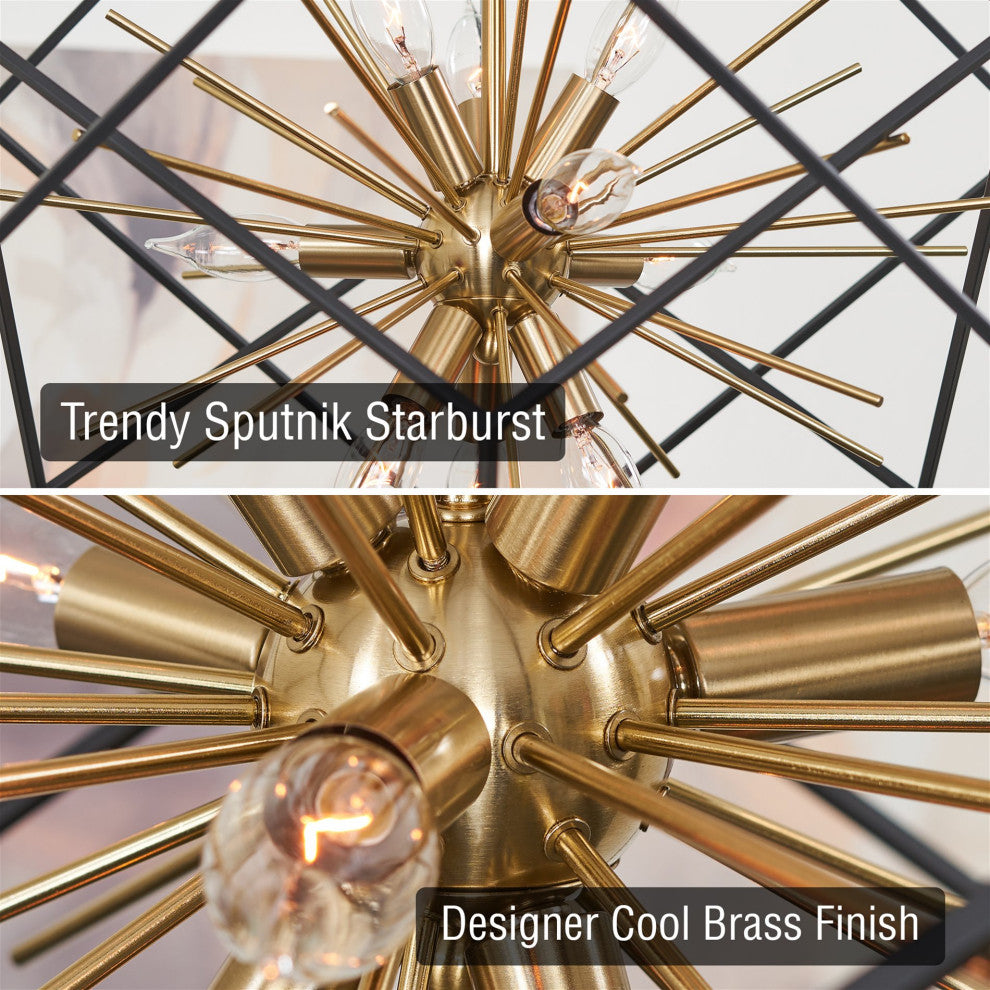 Kira Home Berkshire 27" Mid Century Foyer Geometric Pendant Light, Adjustable