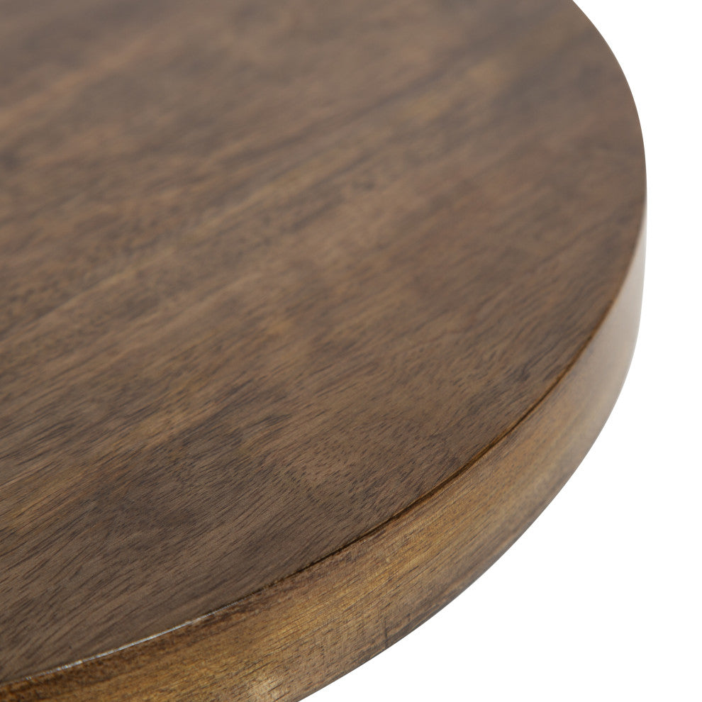 Zia Round Bar Stool, Natural/Black 13x13x25