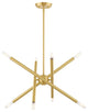 Soho Eight Light Chandelier, Satin Brass