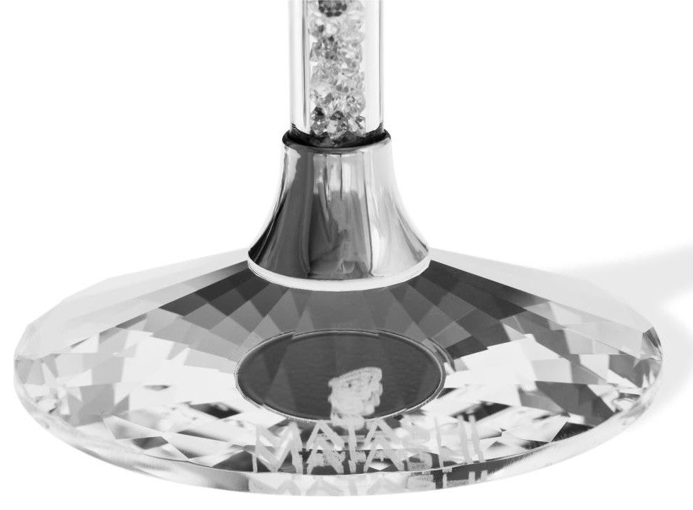 Elegant Crystal Tea Light Candlesticks With Crystal Filled Stems