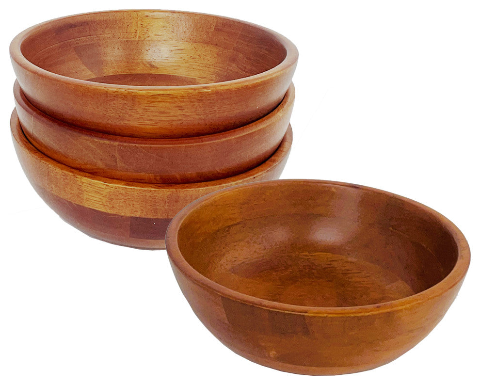 4-Piece Individual Wood Salad Bowl Set