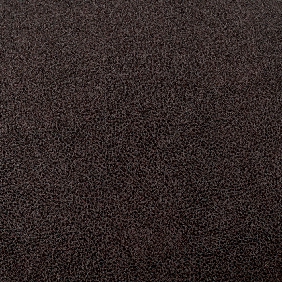 Natya Swivel Stool in Mocha Finish With Brown Faux Leather, 30"