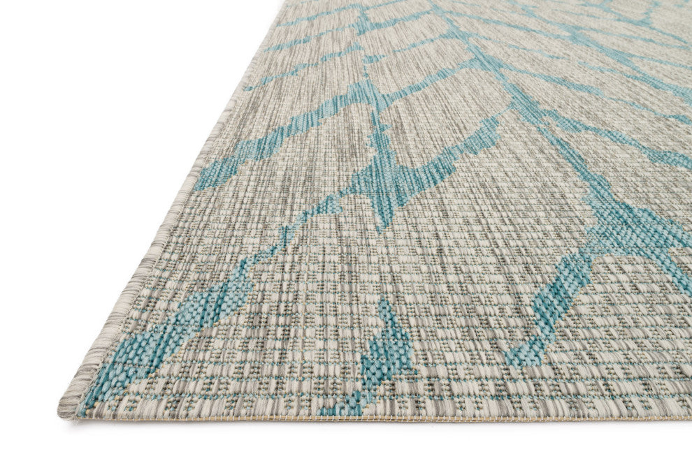Mist Aqua Indoor Outdoor Isle Area Rug by Loloi, 2'2"x3'9"