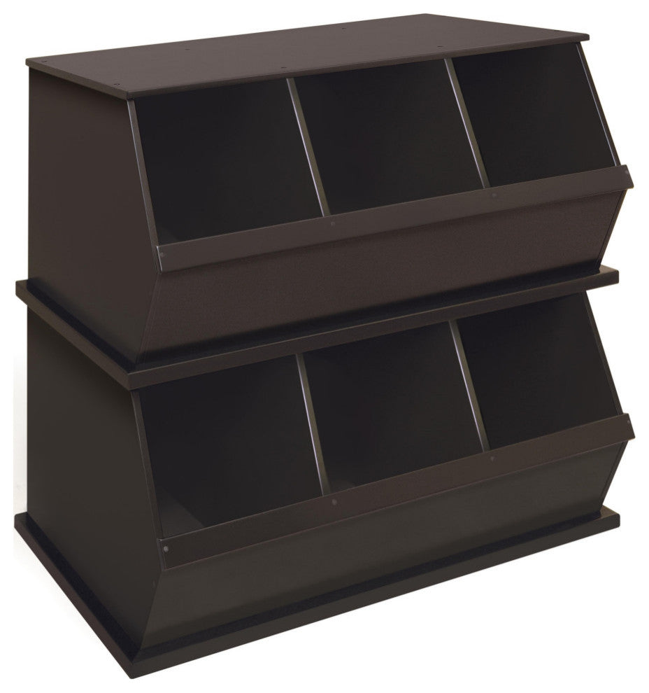 Three Bin Storage Cubby, Espresso