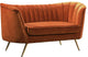Margo Velvet Upholstered Set, Cognac, Loveseat