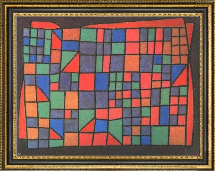 Paul Klee Glass Facade - 18" x 24" Framed Premium Canvas Print