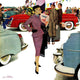 "Woman in Showroom" Painting Print on Canvas by M. Coburn Whitmore