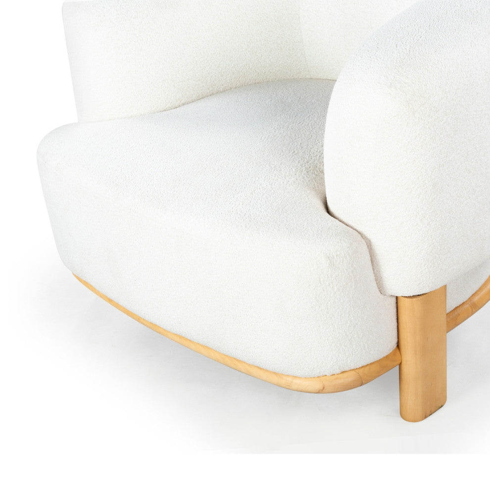 Safavieh Couture Oscar Boucle Accent Chair, Ivory/Natural