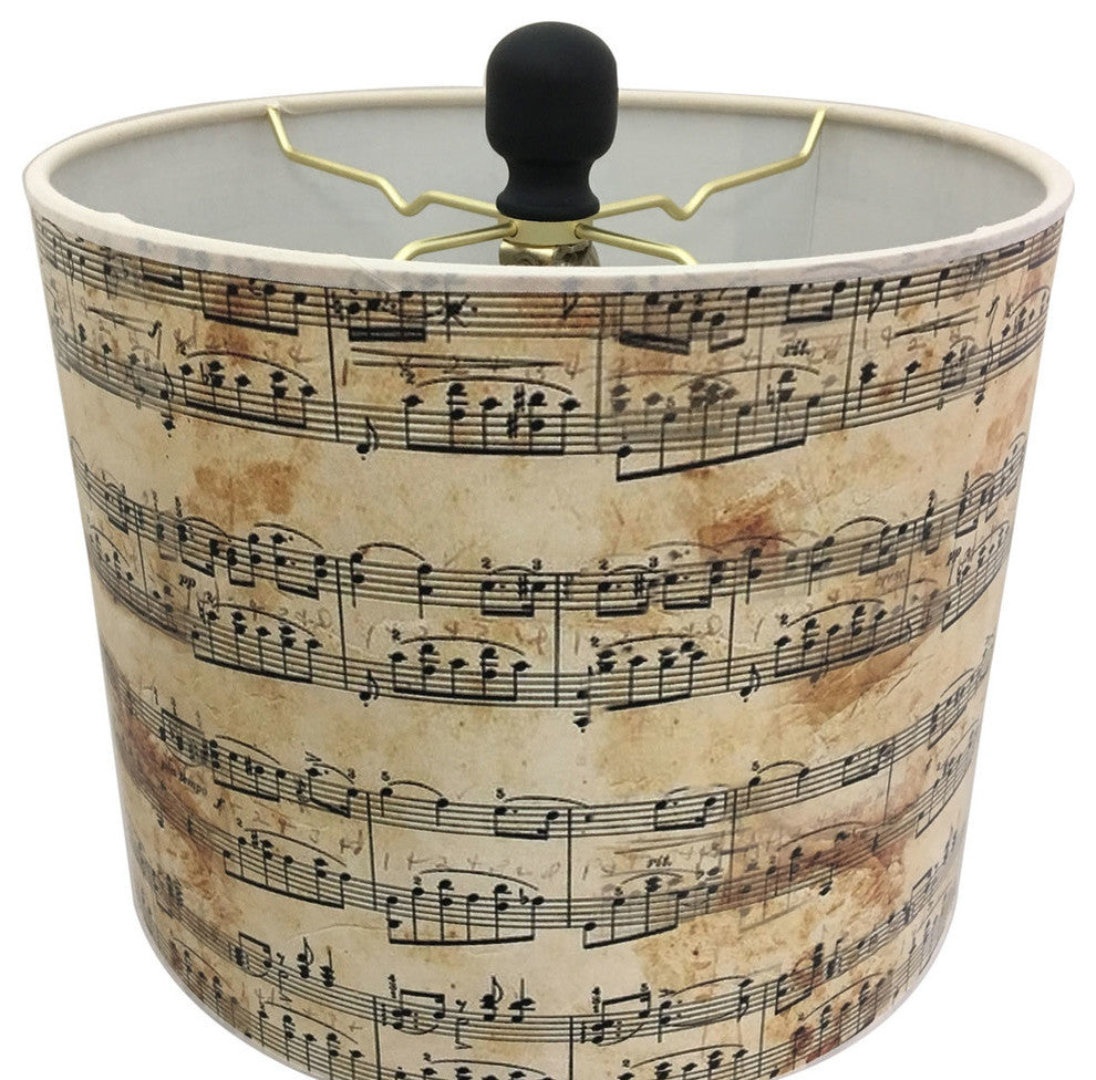 28" Crystal Buffet Lamp With Musical Notes Shade, Oil Rubbed Bronze, Single