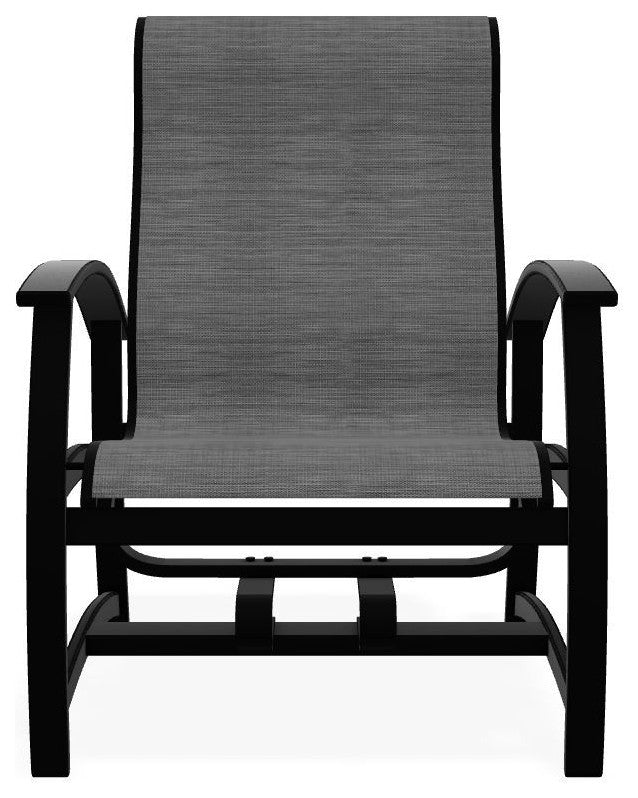 Belle Isle Sling Outdoor Hidden Motion Lounge Chair, Collect Charcoal/Black
