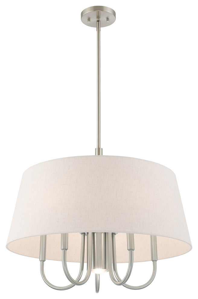 Livex Lighting Brushed Nickel 5 + 1 * Light Pendant Chandelier