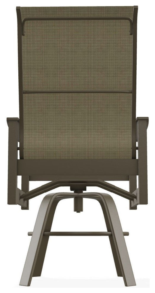 Leeward Sling Balcony Height Outdoor Swivel Armchair, Elevation Stone/Beachwood