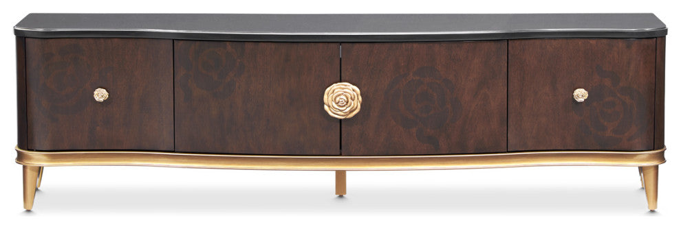 Camellia Field Media Cabinet, Warm Pecan