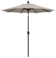 7.5' Bronze Push-Button Tilt Crank Lift Aluminum Umbrella, Olefin, Woven Granite