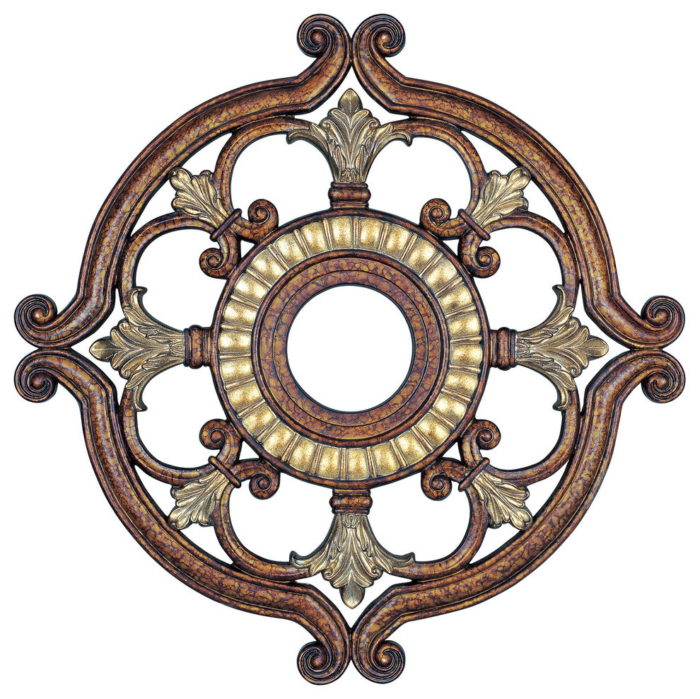 Ceiling Medallion, Palatial Bronze With Gilded Accents