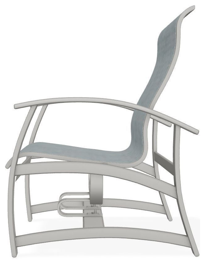 Belle Isle Sling Outdoor Hidden Motion Lounge Chair, Charm/Snow