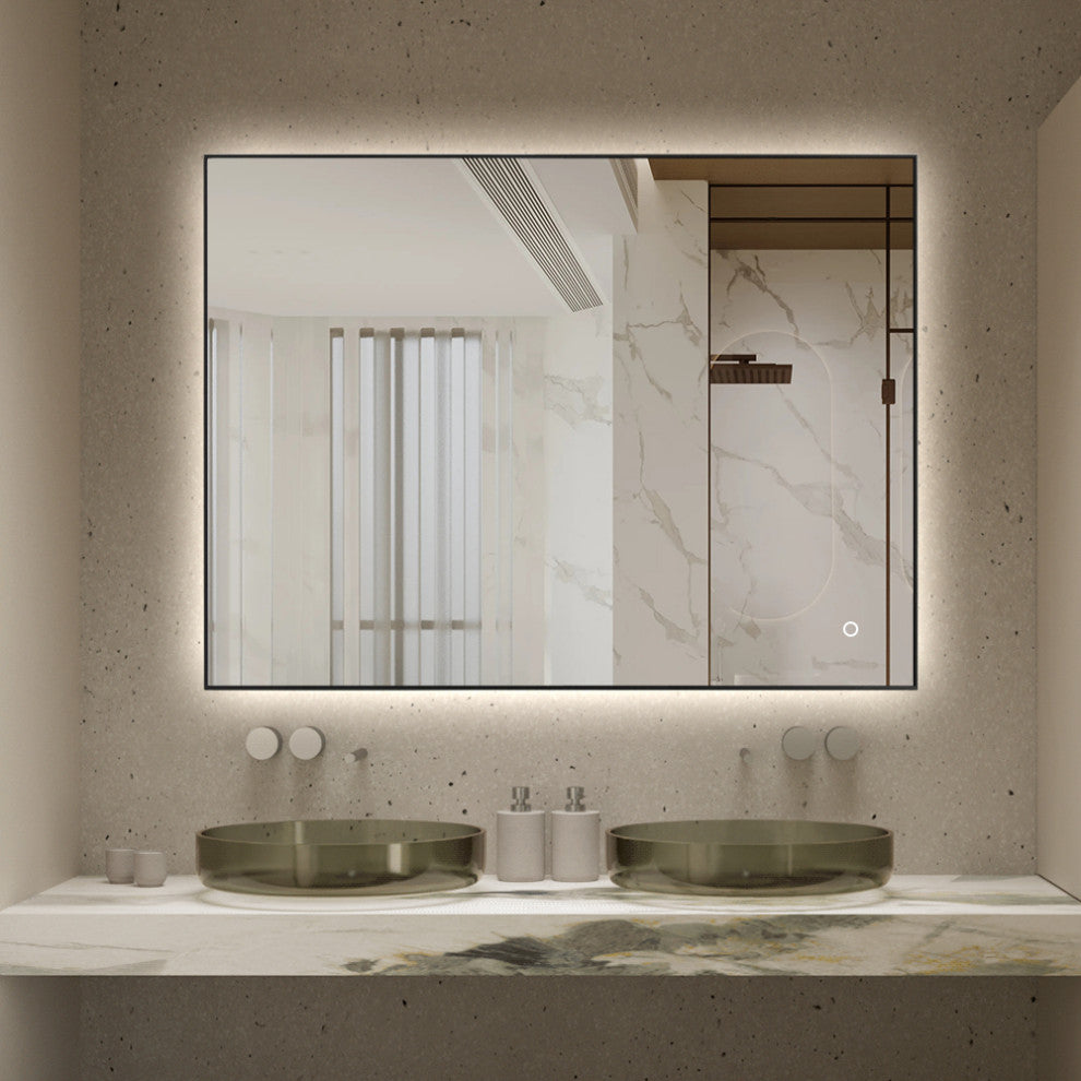 Vanta XL 31.5 in. x 23.6 in. Metal Framed LED Bath Mirror Fog Free