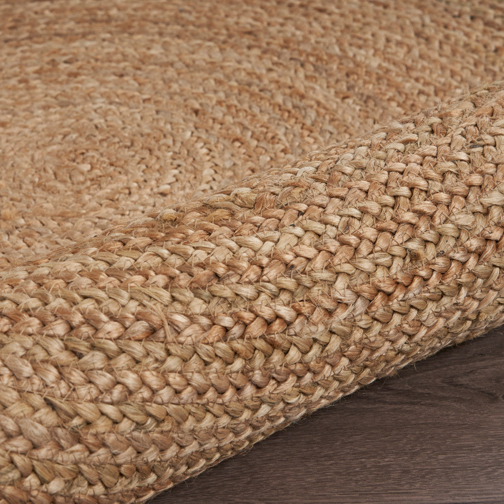 Classic Simple Organic Jute Area Rug, 4' Round