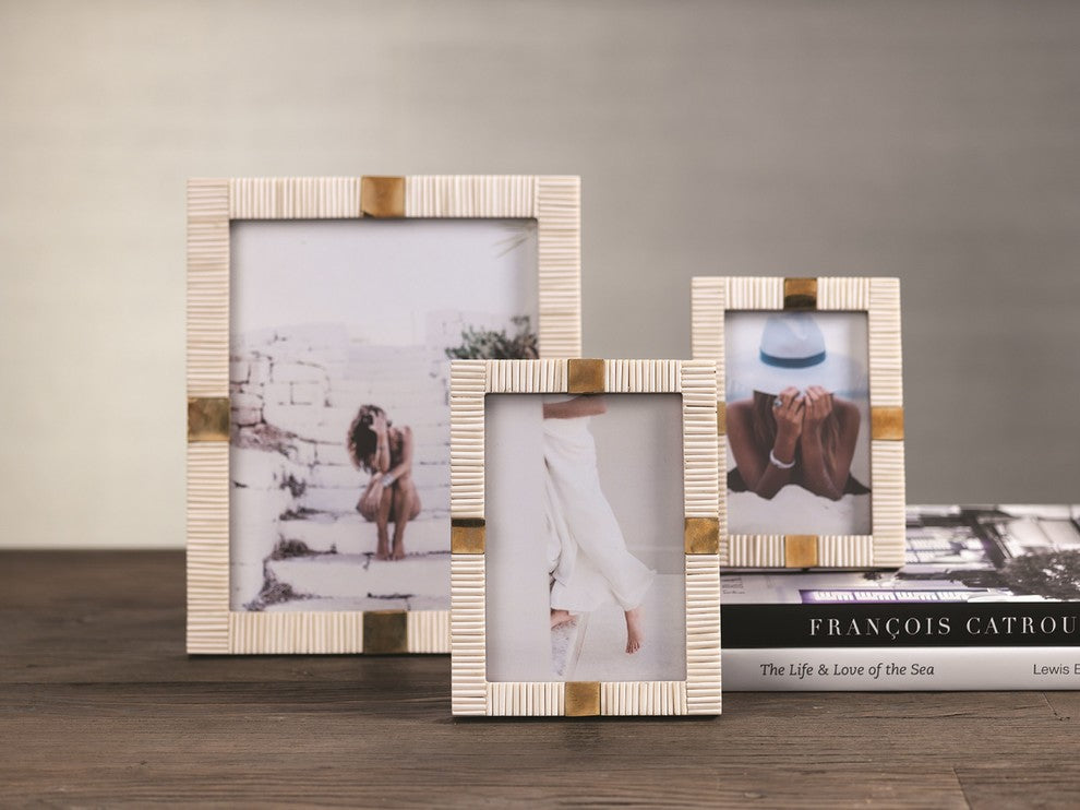 Maha Bone With Brass Trim 8"x 10" Picture Frame