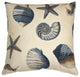 Pillow Decor - Sea Shells Blue 22 x 22 Throw Pillow