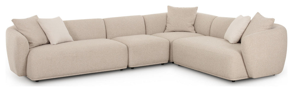 Sylvie Cream Boucle 4-Piece Sectional