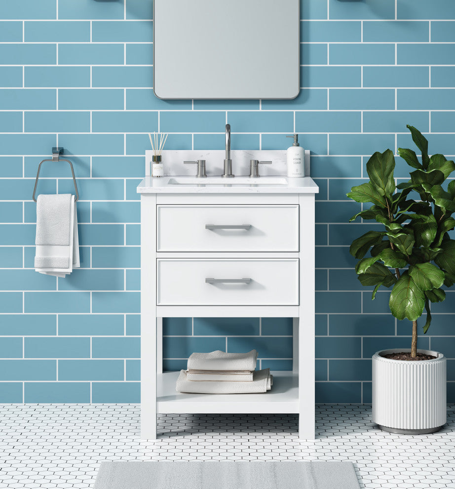 Avanity Brooks 24" Vanity, White and Cala White Engineered Top