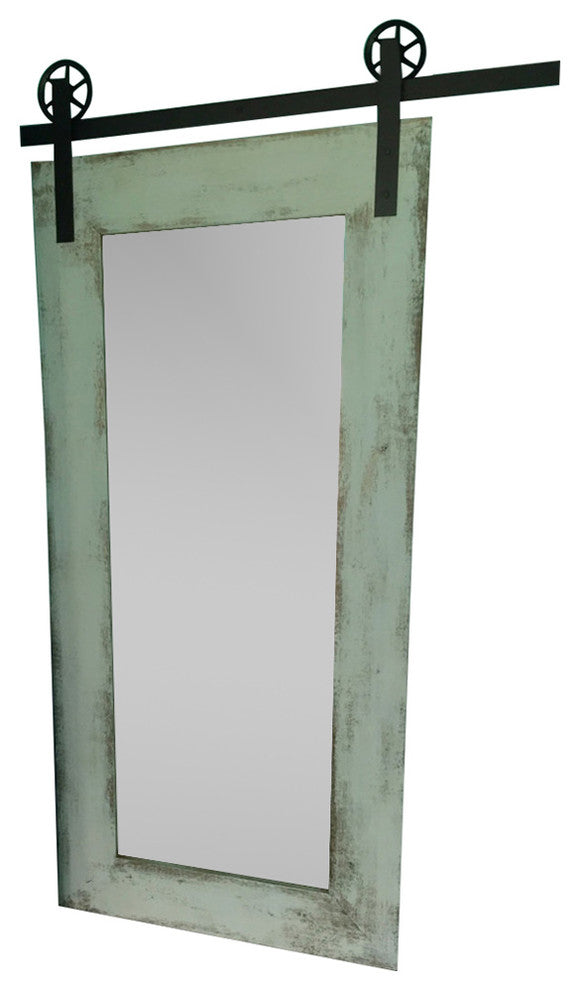 Shabby Chic Mirrored Sliding Barn Door