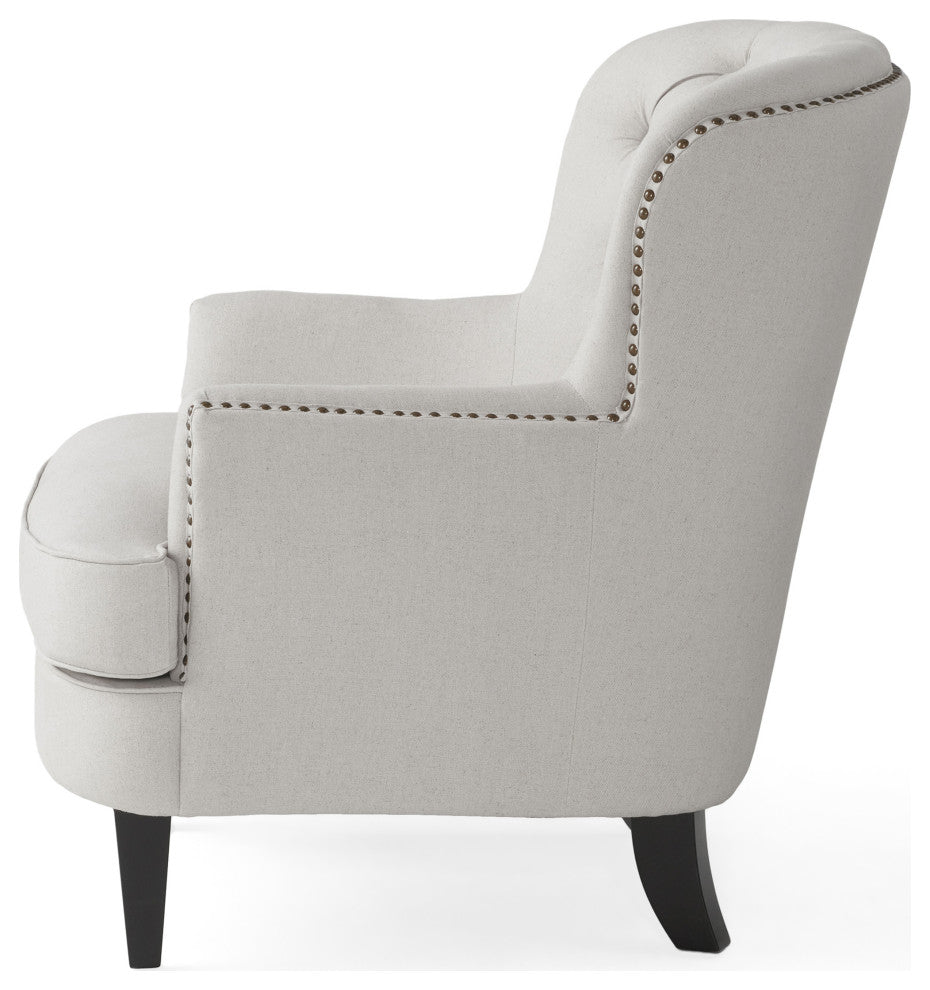 GDF Studio Teton Natural Fabric Club Chair and Ottoman