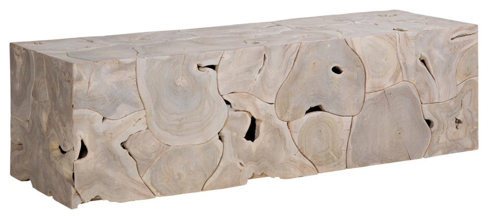 Salvaged Washed Teak Root Bench Table