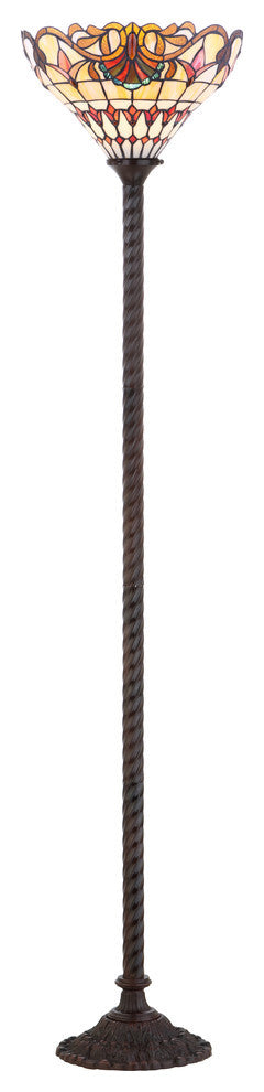 Davis Tiffany-Style 70" Torchiere Floor Lamp, Bronze