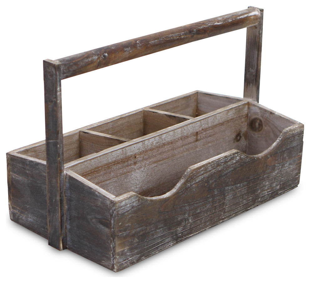4-Slot Wooden Garden Caddy